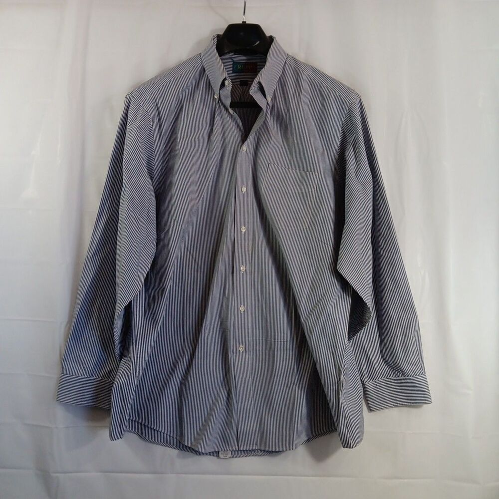 Repp Button Down Shirt Men's Size 18-38 Tall